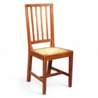 Sidney Barnsley. Oak stickback side chair with the original rush seat - Thumbnail 1
