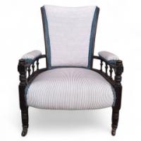 E W Godwin for William Watt. A pair of Anglo Japanese armchair - Thumbnail 1