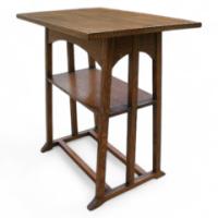 G. M. Ellwood for J. S. Henry. A matching pair of architectural Arts & Crafts Oak side tables (only one shown) - Thumbnail 1
