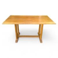 Heal's of London. An Arts & Crafts light Oak six to eight seat refectory dining table - Thumbnail 1