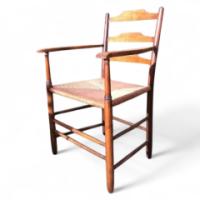 E Gardiner & P Clissett 3 Arts & Crafts Cotswold School Ladder Back Armchairs - Thumbnail 1