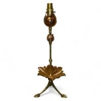 W. A. S. Benson. A brass and copper table lamp in the form of a large flower - Thumbnail 1