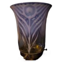 W. A. S. Benson Attributed, a fabulous table lamp with a good James Powell of Whitefriers shade - Thumbnail 1