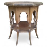 Liberty & Co. Attributed, a rare Anglo-Moorish eight leg Octagonal sidetable In the style of E. W. Godwin - Thumbnail 1