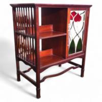 Shapland & Petter. An Arts & Crafts walnut side table cabinet - Thumbnail 1