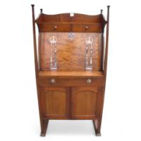 J S Henry. A 'flame mahogany' bureau bookcase  - Thumbnail 1
