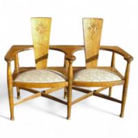 George Walton. An Arts & Crafts love seat - Thumbnail 1