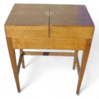 George Walton. An Arts & Crafts Oak fold over writing desk - Thumbnail 1