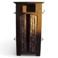 M. H. Baillie Scott, Style of. An excellent Oak Arts & Crafts hall cupboard with stylised floral carvings - Thumbnail 1