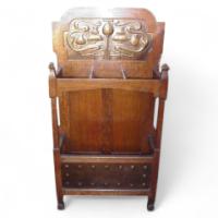 Norman and Stacey. excellent quality Oak Arts & Crafts stick stand - Thumbnail 1