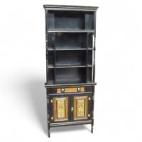 Daniel Cottier (attributed). An impressive Aesthetic Movement ebonised cabinet for semi-fixing - Thumbnail 1