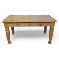 A Well-Crafted Robust Arts & Crafts Oak Two-Drawer Desk - Thumbnail 1