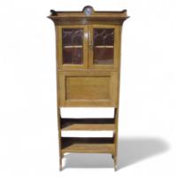 Harris Lebus. A Well-Crafted Glasgow-Style Arts & Crafts Oak Bureau Bookcase