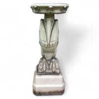 A rare set of stoneware garden ornaments and matching bird bath - Thumbnail 1
