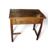 A small Oak Arts & Crafts Single Drawer desk. - Thumbnail 1