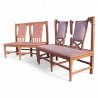 Four Well-Crafted Oak Glasgow School Benches