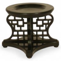 A rare Anglo-Japanese ebonised ginger jar stand. - Thumbnail 1