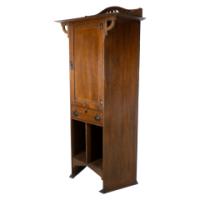 Arts & Crafts Oak Cabinet by Shapland & Petter with Fretwork Pediment - Thumbnail 3