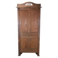 Arts & Crafts Oak Cabinet by Shapland & Petter with Fretwork Pediment - Thumbnail 16