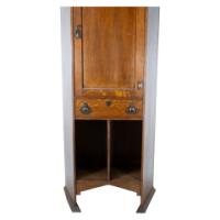Arts & Crafts Oak Cabinet by Shapland & Petter with Fretwork Pediment - Thumbnail 11
