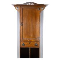 Arts & Crafts Oak Cabinet by Shapland & Petter with Fretwork Pediment - Thumbnail 8