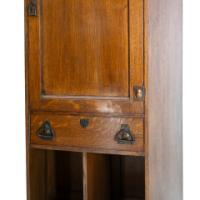 Arts & Crafts Oak Cabinet by Shapland & Petter with Fretwork Pediment - Thumbnail 9