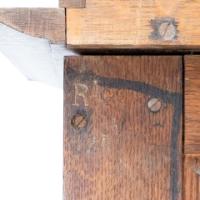 Arts & Crafts Oak Cabinet by Shapland & Petter with Fretwork Pediment - Thumbnail 17