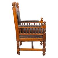 Bruce Talbert, attributed. Probably Made by Gillows. A Gothic Revival Oak Armchair - Thumbnail 8