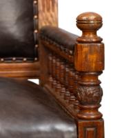 Bruce Talbert, attributed. Probably Made by Gillows. A Gothic Revival Oak Armchair - Thumbnail 14