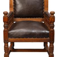 Bruce Talbert, attributed. Probably Made by Gillows. A Gothic Revival Oak Armchair - Thumbnail 15