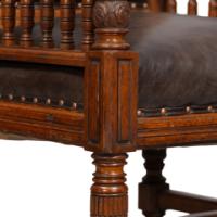 Bruce Talbert, attributed. Probably Made by Gillows. A Gothic Revival Oak Armchair - Thumbnail 19