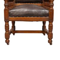 Bruce Talbert for Gillow & Co., attributed, Gothic Revival Oak Armchair - Thumbnail 22