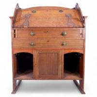 Arts & Crafts Oak Bureau by George Montague Ellwood for J. S. Henry
