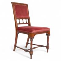 Attributed to Charles Bevan. Gothic Revival Side Chair with Scroll Carvings - Thumbnail 1