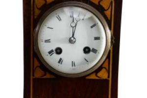 Arts & Crafts Mahogany Mantle Clock with Floral Inlay by Liberty & Co. - Thumbnail 14