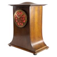 Arts & Crafts Mahogany Mantle Clock with Floral Inlay by Liberty & Co. - Thumbnail 10