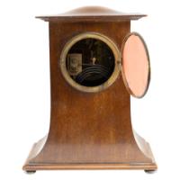 Arts & Crafts Mahogany Mantle Clock with Floral Inlay by Liberty & Co. - Thumbnail 11