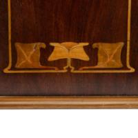 Arts & Crafts Mahogany Mantle Clock with Floral Inlay by Liberty & Co. - Thumbnail 18