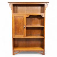 Wylie & Lochhead, In the style of Arts & Crafts Oak bookcase with cupboard
