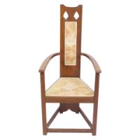 M. H. Baillie Scott Attributed, Three Arts & Crafts High-back Oak Armchairs - Thumbnail 2