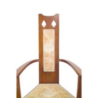 M. H. Baillie Scott Attributed, Three Arts & Crafts High-back Oak Armchairs - Thumbnail 3