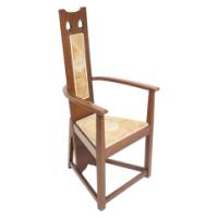 M. H. Baillie Scott Attributed, Three Arts & Crafts High-back Oak Armchairs - Thumbnail 5