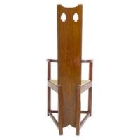M. H. Baillie Scott Attributed, Three Arts & Crafts High-back Oak Armchairs - Thumbnail 9