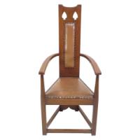 M. H. Baillie Scott Attributed, Three Arts & Crafts High-back Oak Armchairs - Thumbnail 20