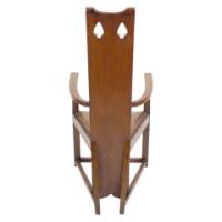 M. H. Baillie Scott Attributed, Three Arts & Crafts High-back Oak Armchairs - Thumbnail 31