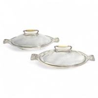 Guild of Handicraft Attributed, Pair of silver-plated vegetable dishes by C. R. Ashbee
