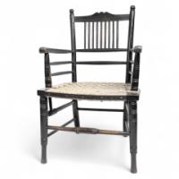 Bruce Talbert, Attributed. Aesthetic Movement Walnut Ebonized Armchair - Thumbnail 1