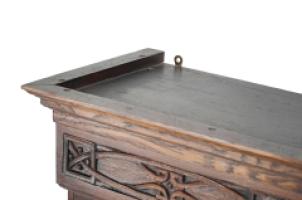 Arts & Crafts Oak Wall Cabinet with Carved Floral Decoration - Thumbnail 21