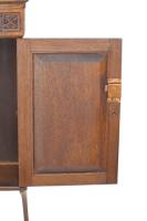 Arts & Crafts Oak Wall Cabinet with Carved Floral Decoration - Thumbnail 15