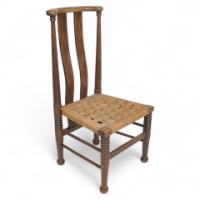 Liberty & Co., William Birch. Arts & Crafts Child’s Chair with Seagrass